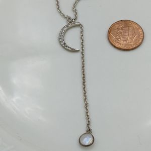 ✨3 for 25✨Crystal Drop Crescent Moon Necklace